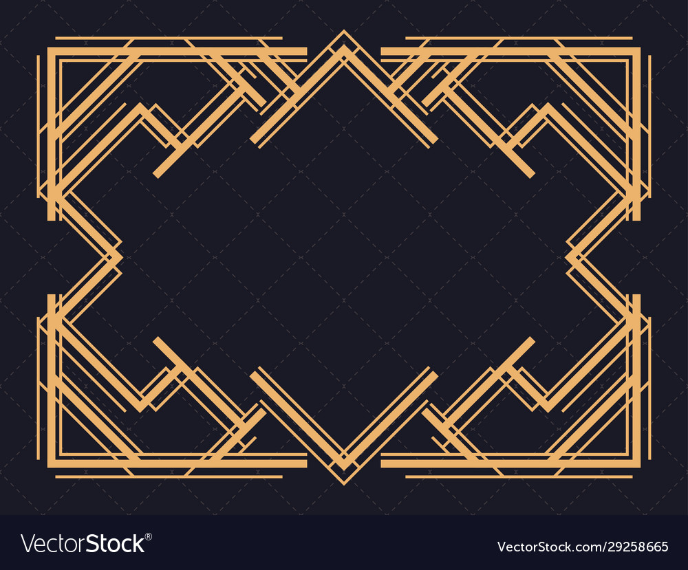 Art deco frame vintage linear border design Vector Image