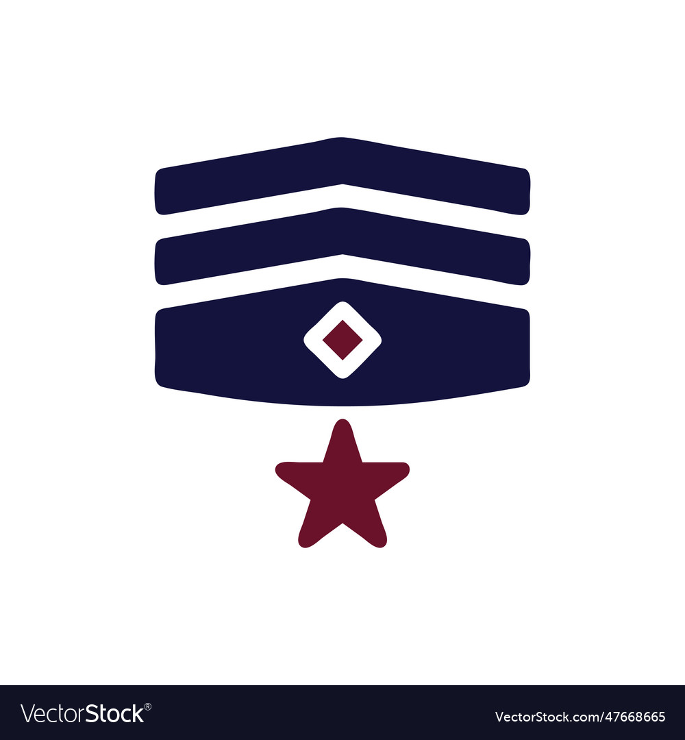 Badge icon solid maroon navy colour military