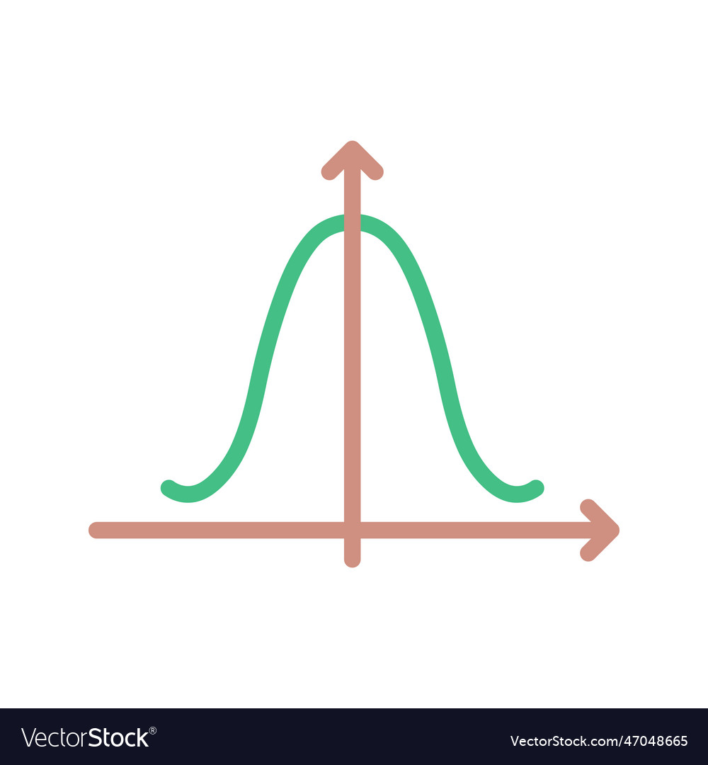 Bell shaped graph icon image suitable