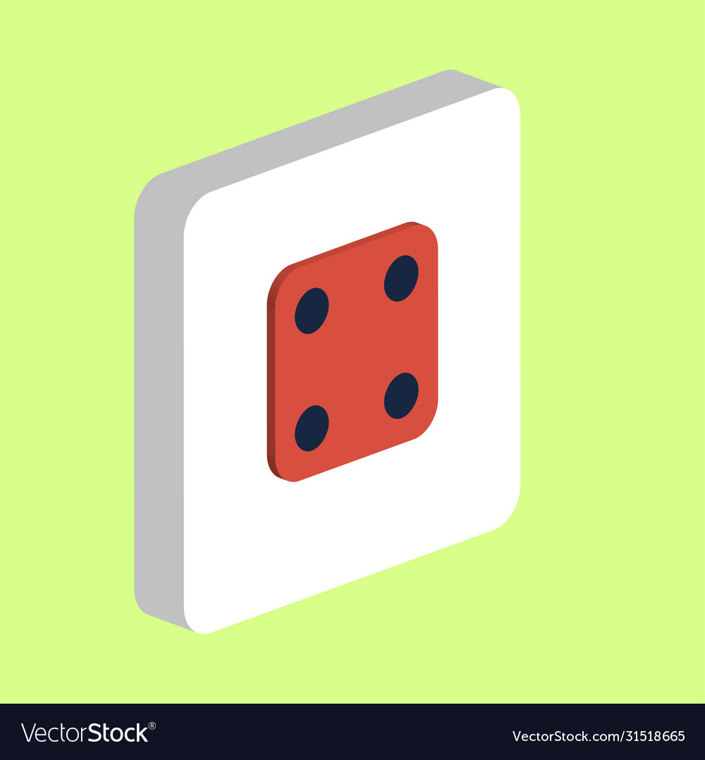Dice cube computer symbol vector image Dice cube computer symbol