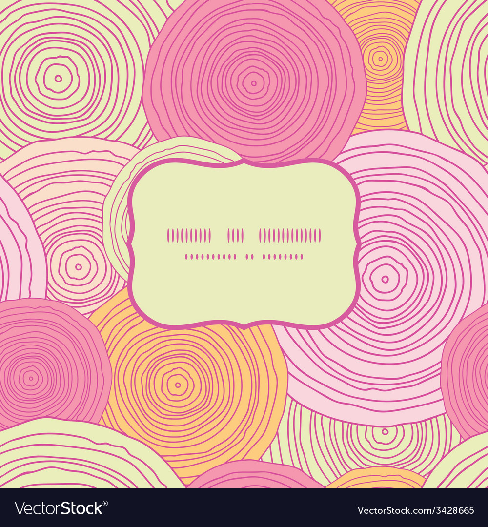 Doodle circle texture frame seamless pattern