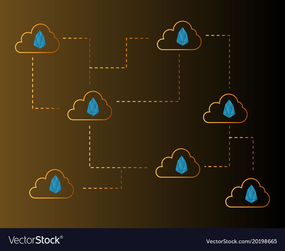 Eos cryptocurrency networking concept background