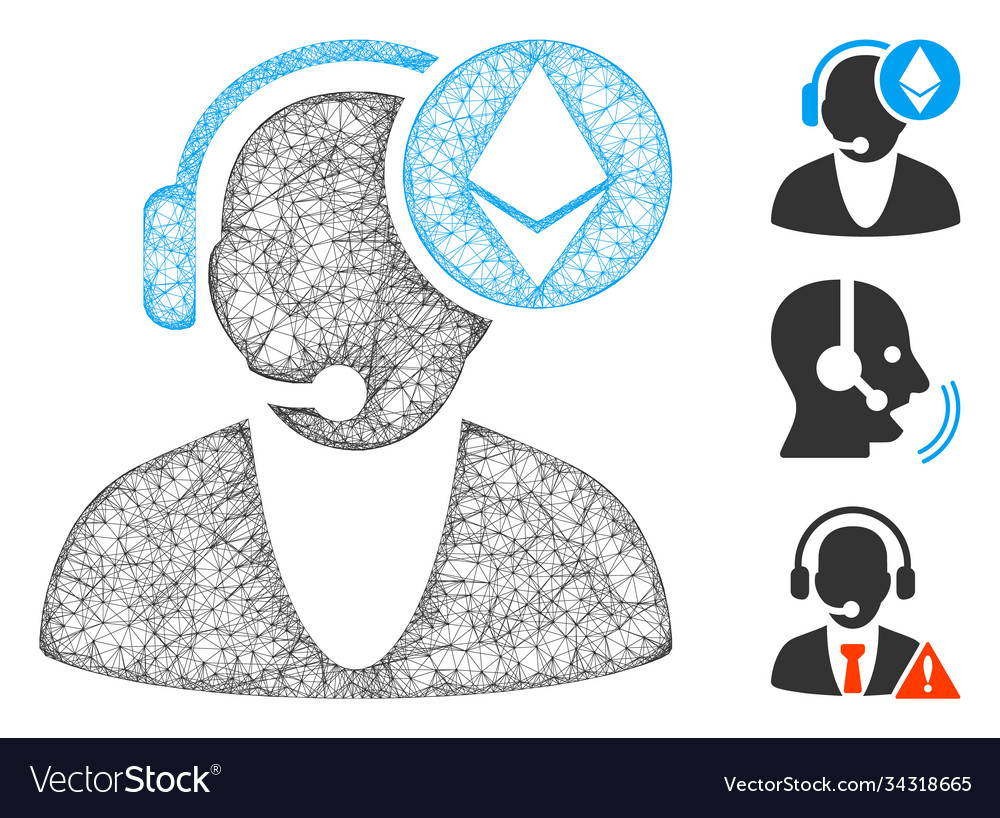 Ethereum operator polygonal web mesh vector image Ethereum operator polygonal web mesh
