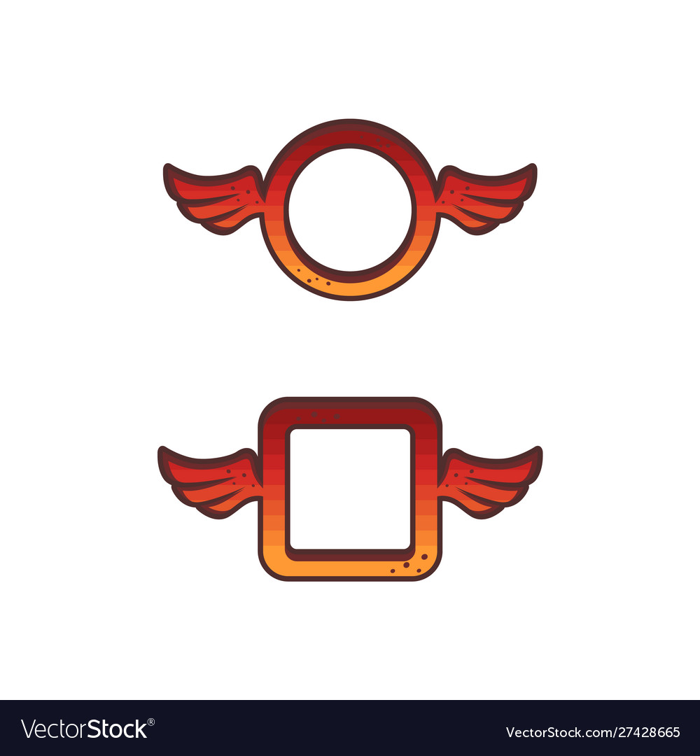 Frame template with red wing set