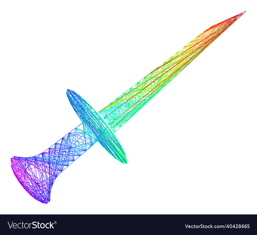 Multicolored net sword vector image Multicolored net sword