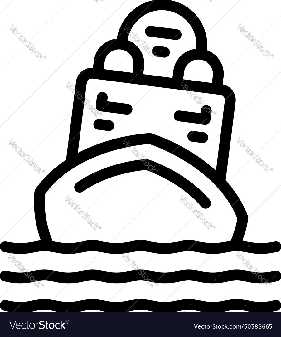 Shipwreck accident icon outline marine Royalty Free Vector