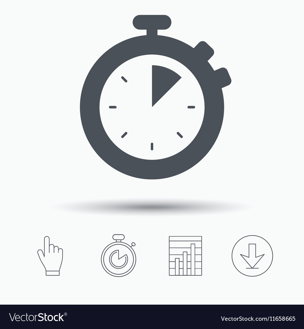 Stopwatch icon timer or clock device sign