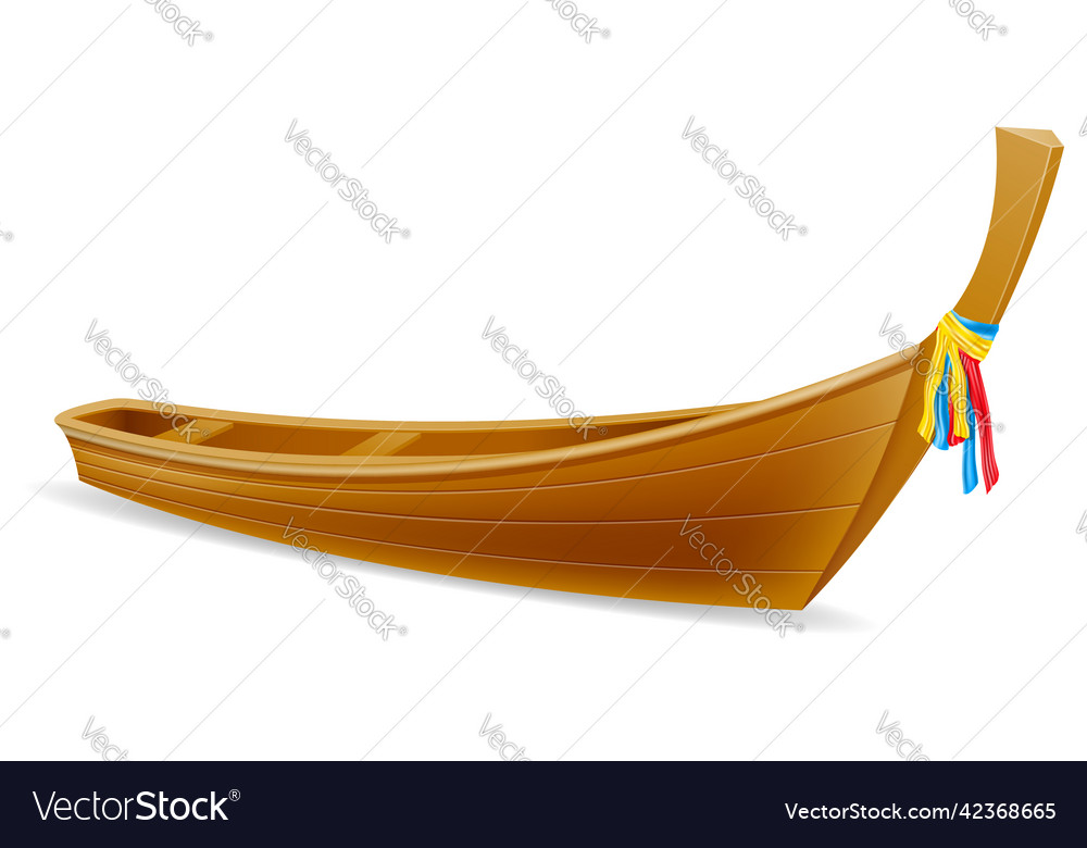 Traditional thai wooden boat Royalty Free Vector Image