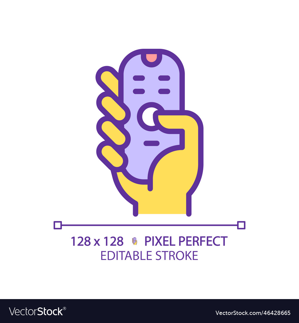 Gelbe Hand mit Fernbedienung rgb Farbsymbol vector image Gelbe Hand mit Fernbedienung rgb Farbsymbol