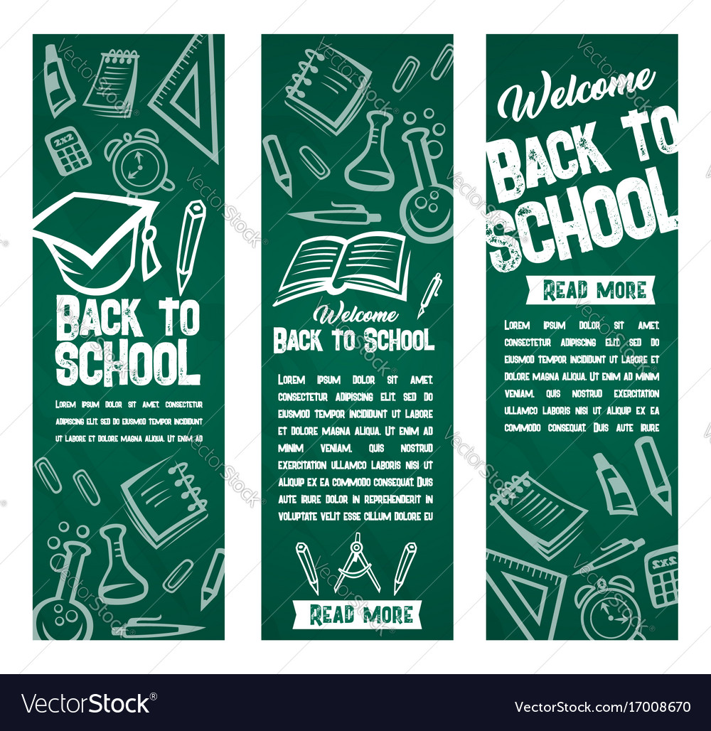 Back to school banners set Royalty Free Vector Image