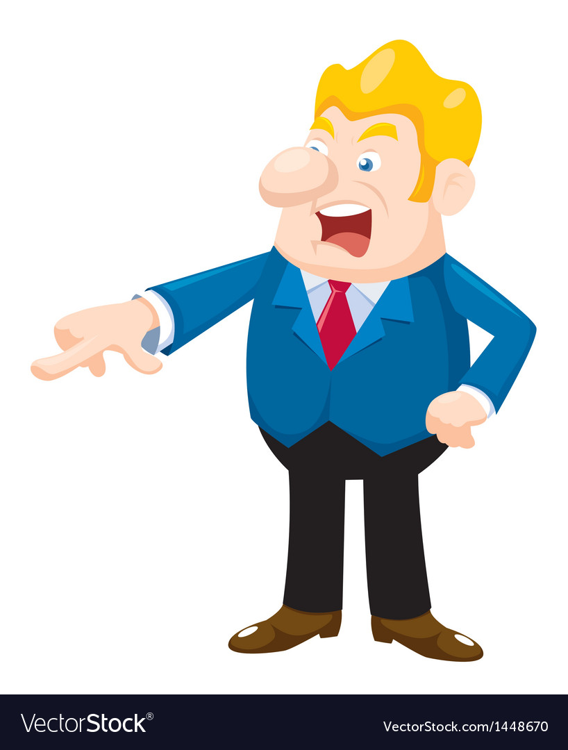 Business man an angry Royalty Free Vector Image