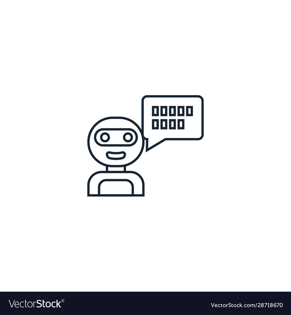 Chat bot creative icon from artificial