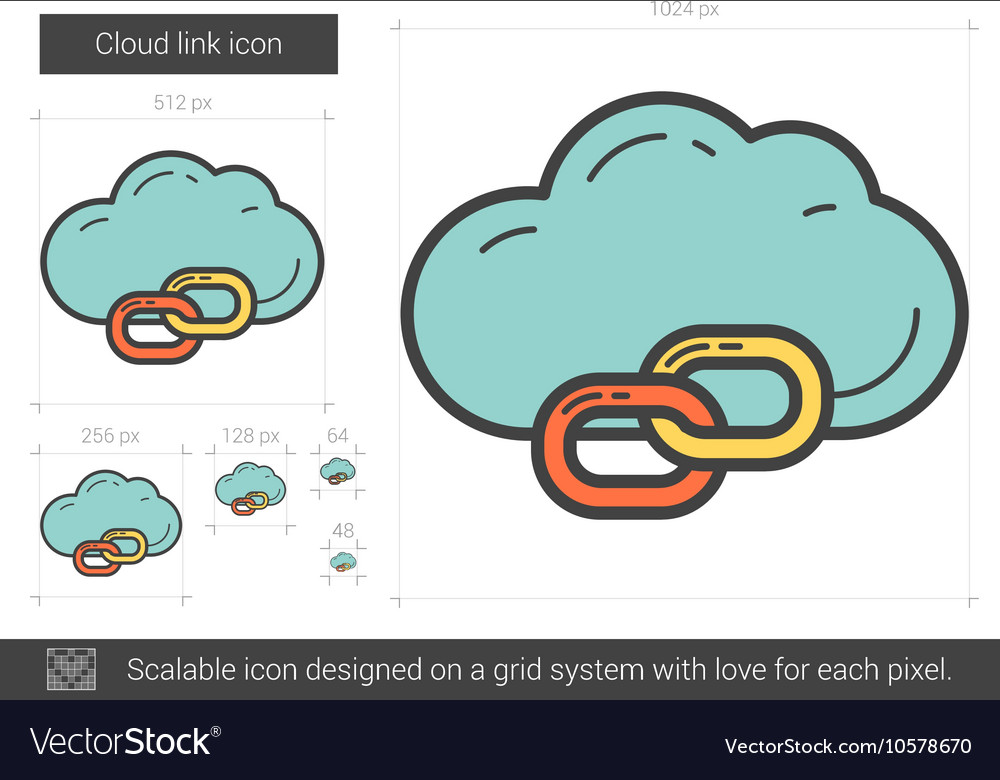 Cloud link line icon