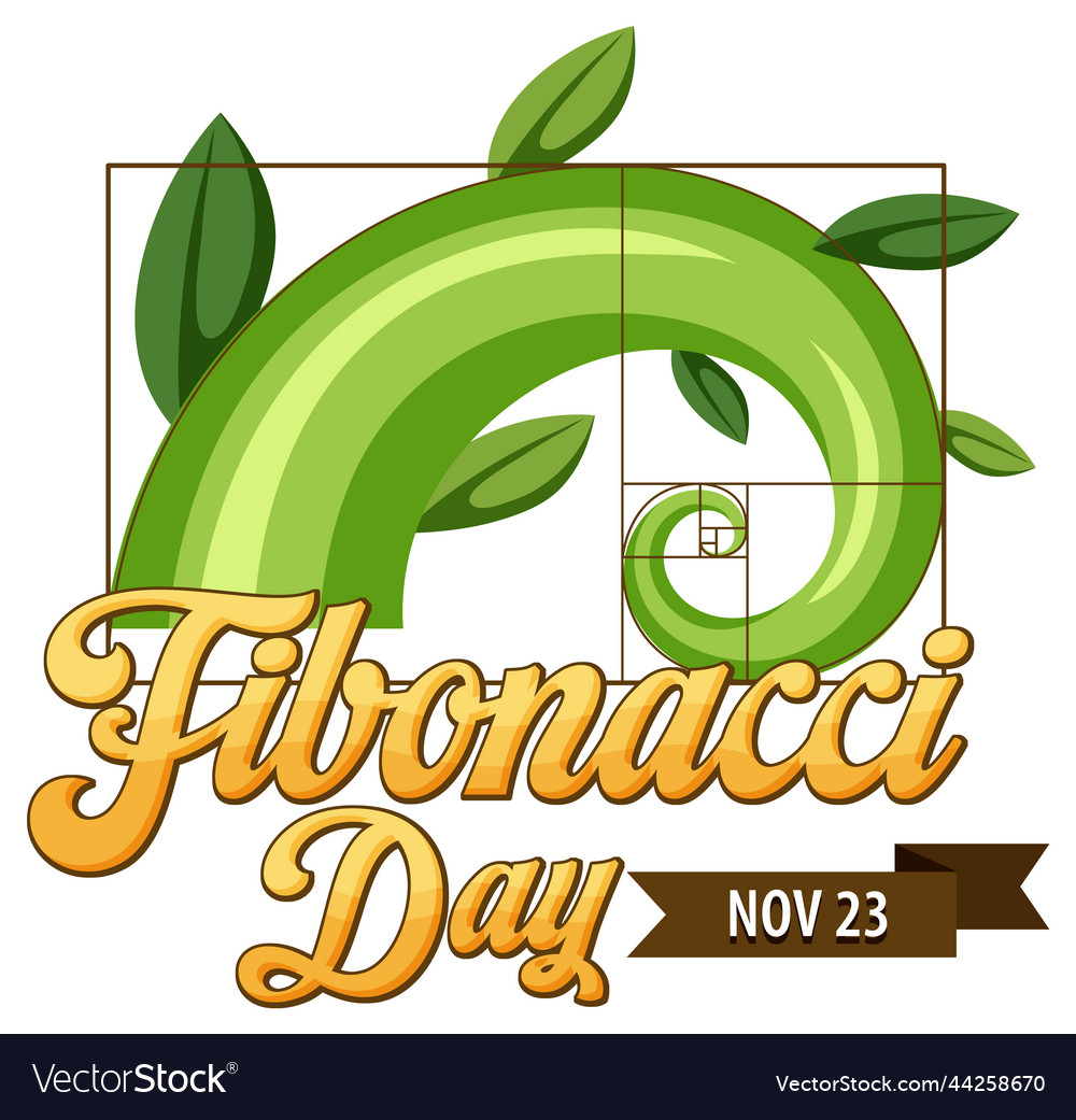 Fibonacci day poster design vector image Fibonacci day poster design