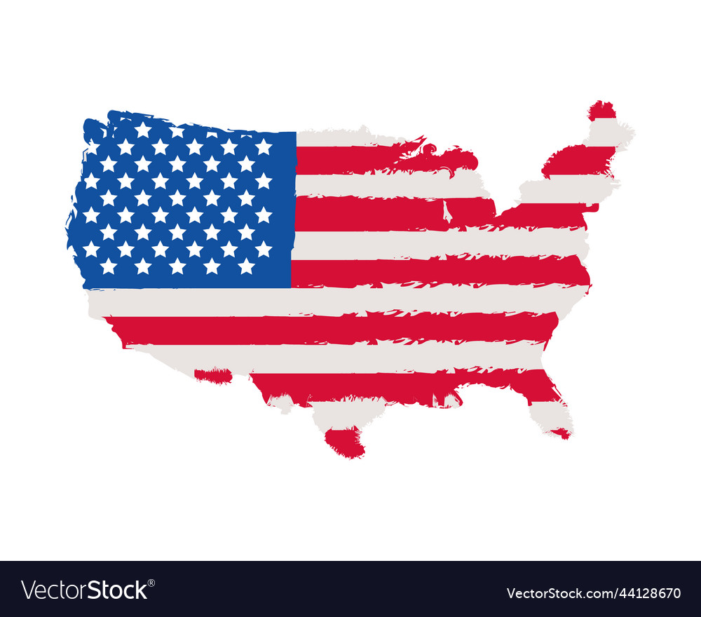 Grunge usa map Royalty Free Vector Image - VectorStock