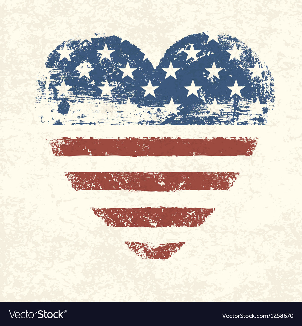 Download Heart shaped american flag Royalty Free Vector Image