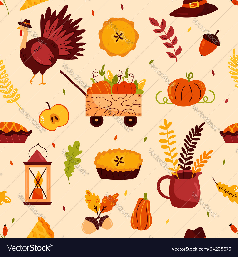 Holiday seamless pattern for thanksgiving day Vector Image