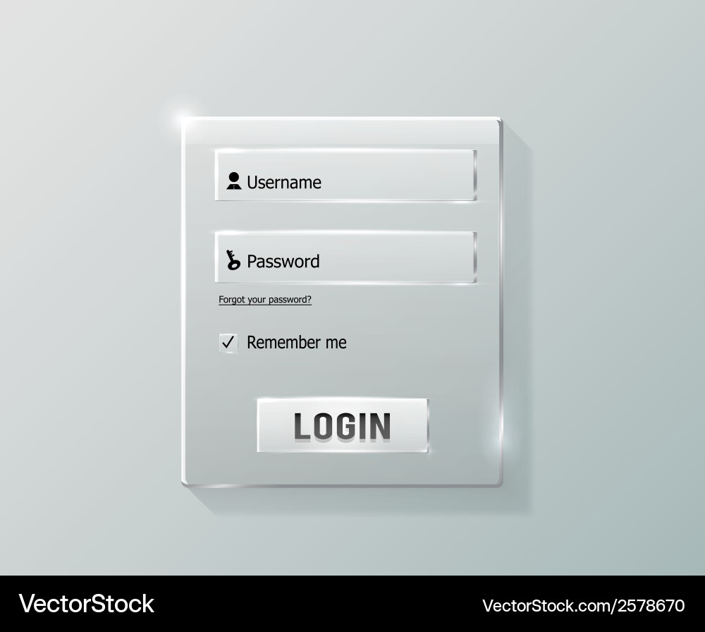 Login and register web glossy form Royalty Free Vector Image