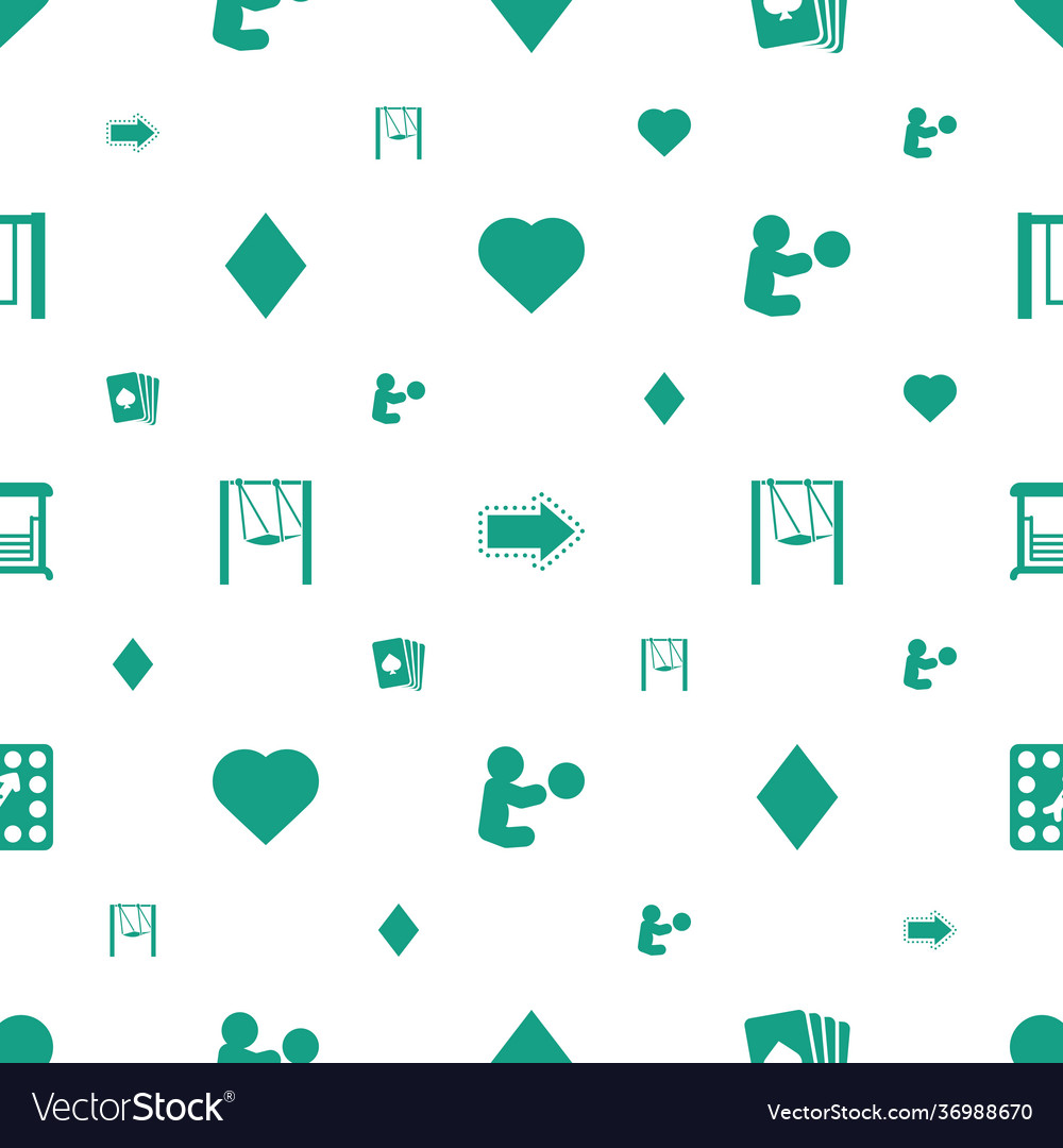 Playing icons pattern seamless white background