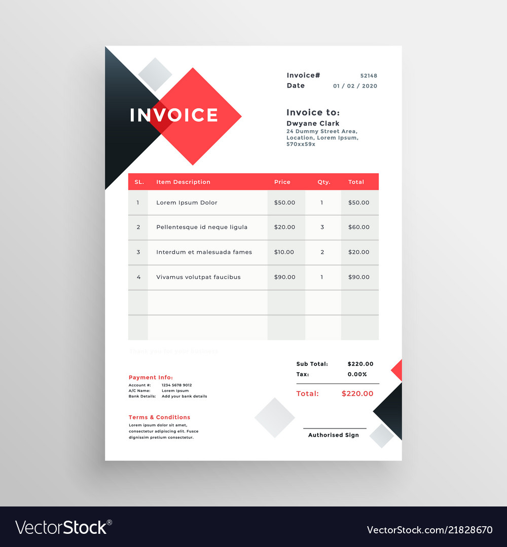 Red Invoice Template - Modern & Professional