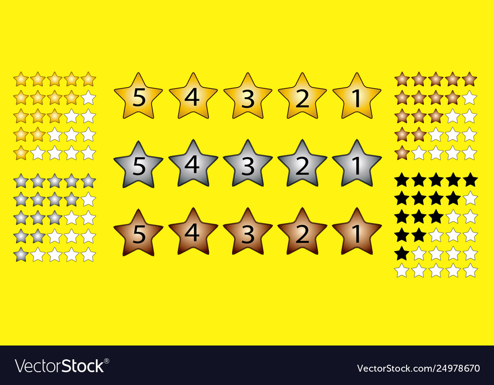 Set customer feedback 5 star rating Royalty Free Vector