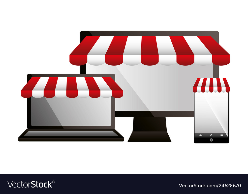 Shopping online computer laptop and mobile