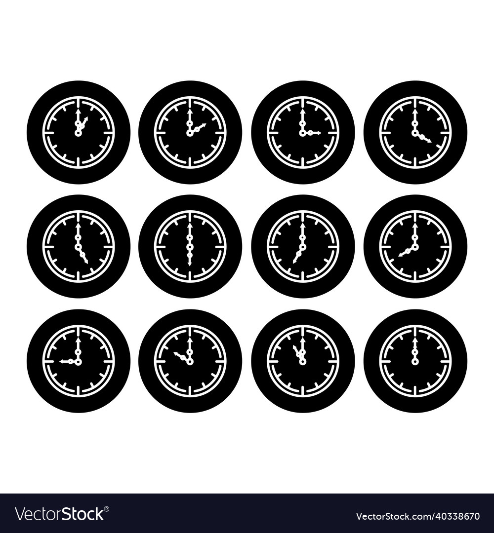 Time clock line icons alarm Vector Image Time clock line icons alarm