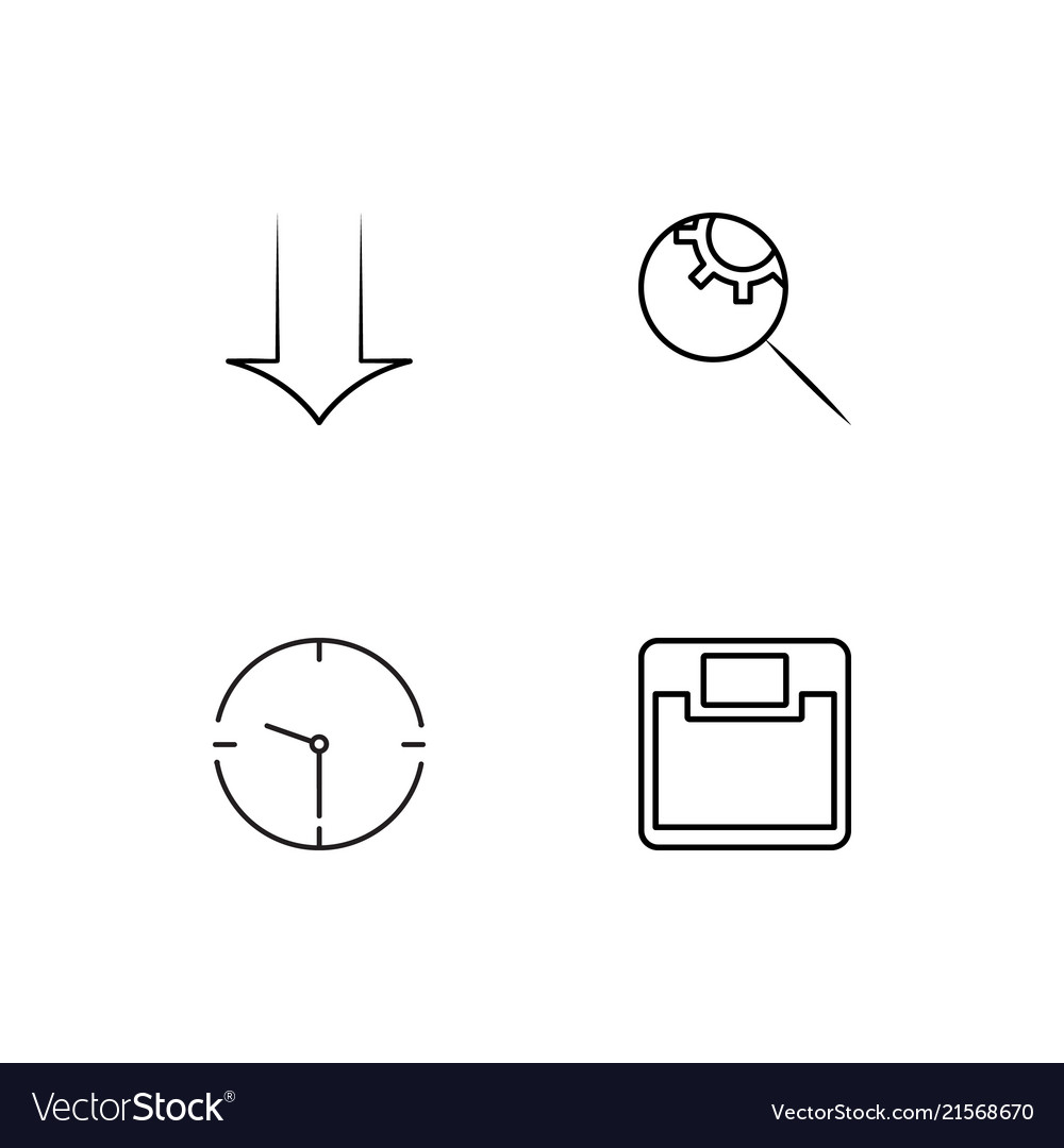 Time linear icons set simple outline