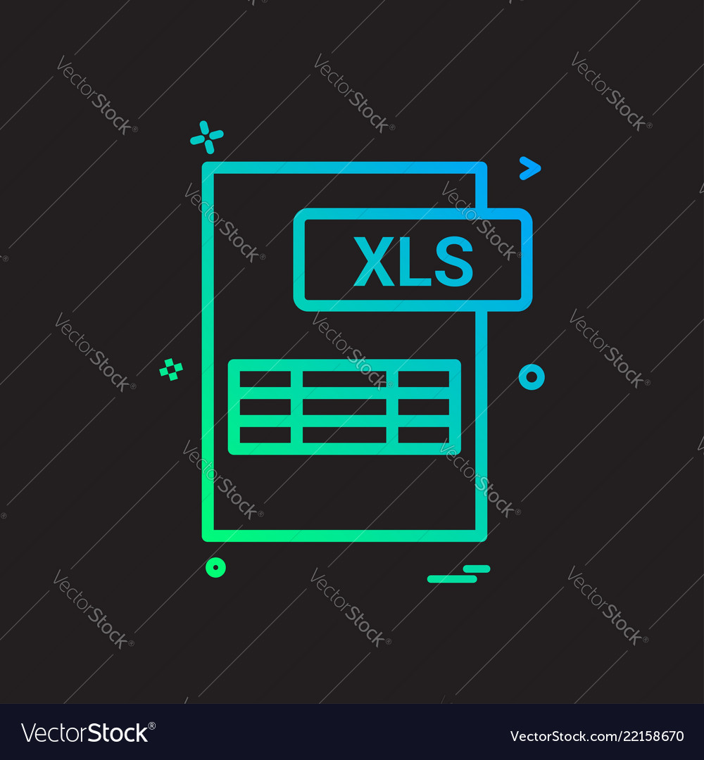 Xls file format icon design vector image Xls file format icon design