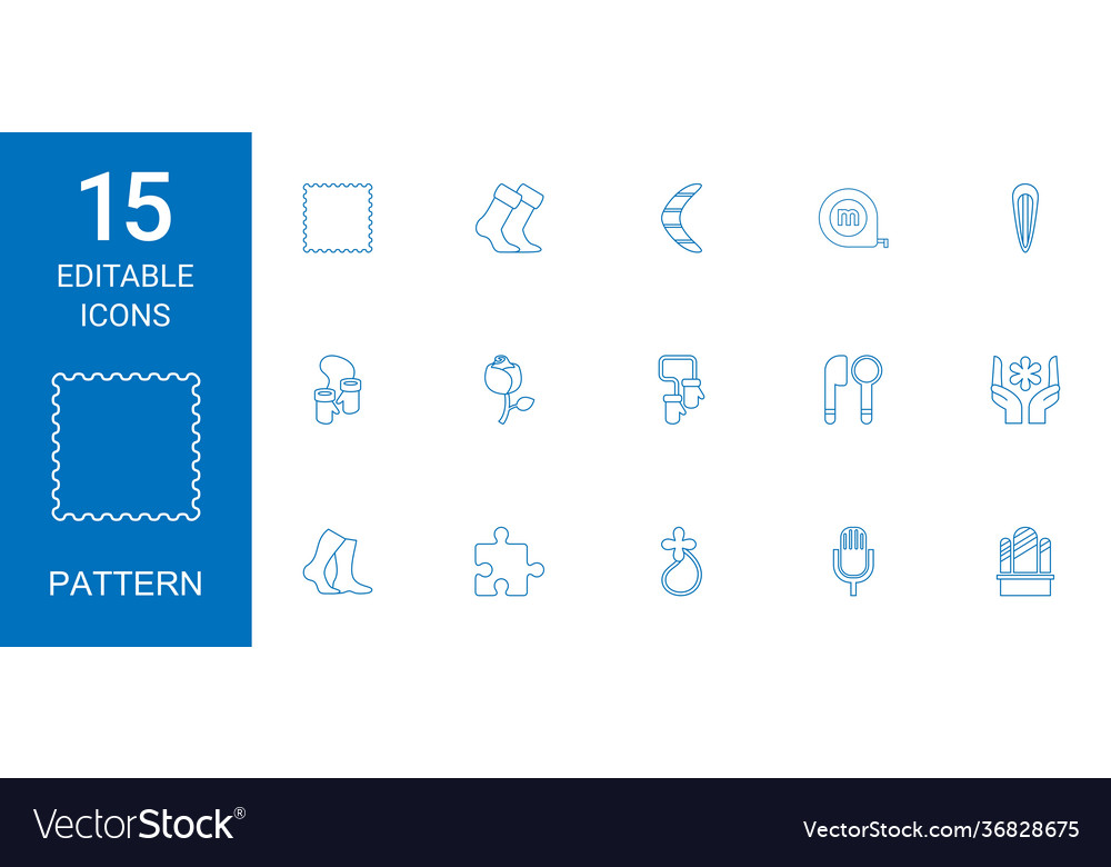 15 pattern icons Vector Image 15 pattern icons