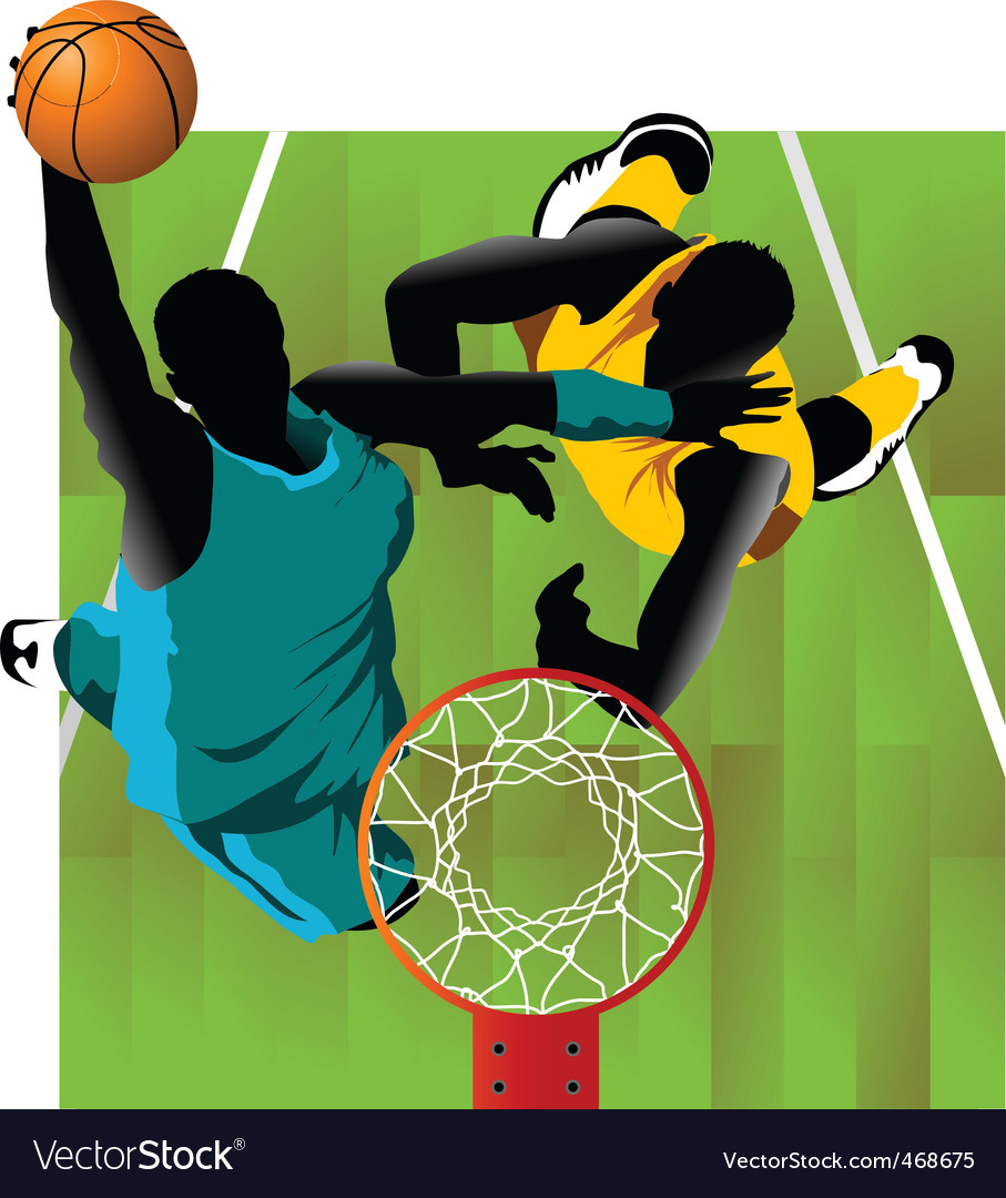 Basket and ball Royalty Free Vector Image - VectorStock