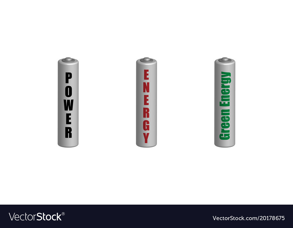 Batteries with text in 3d view