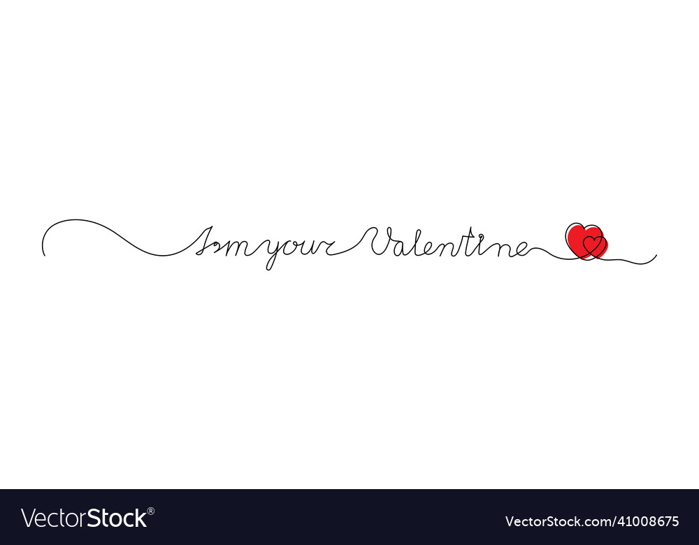 Continuous one line script cursive text i m your vector image Continuous one line script cursive text i m your