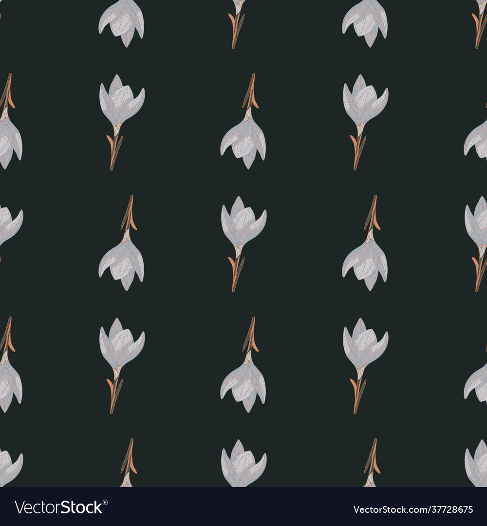 Dark tones botanic seamless pattern with light vector image Dark tones botanic seamless pattern with light