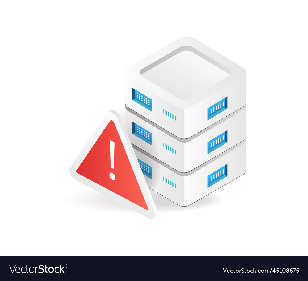 Flat isometric 3d hardware storage server error