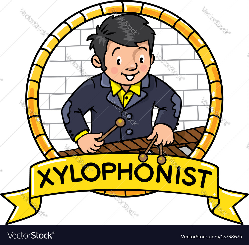 Funny musician or xylophone player