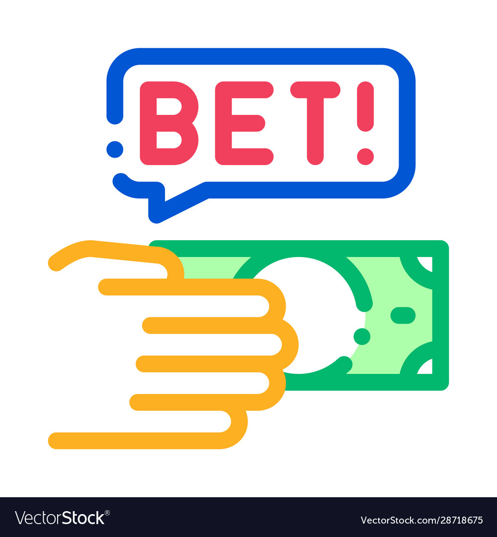 Hand make bet betting and gambling icon