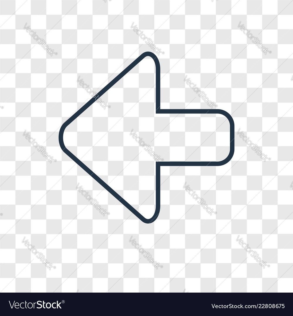 Left arrow concept linear icon isolated