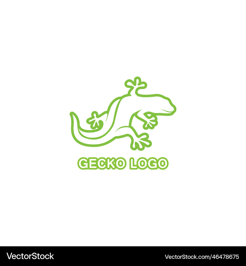 Lizard chameleon gecko silhouette black Royalty Free Vector