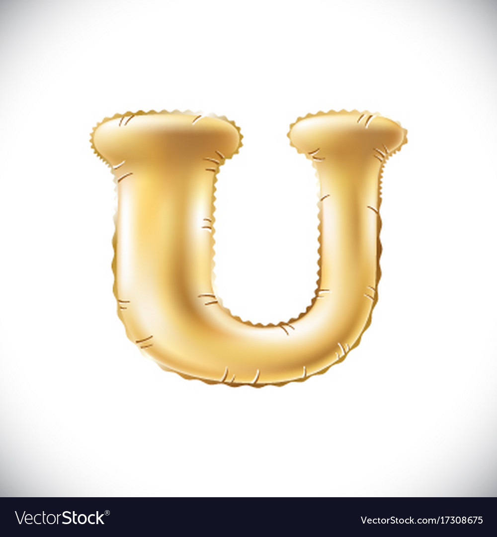 Metallic gold u balloons golden letter new year