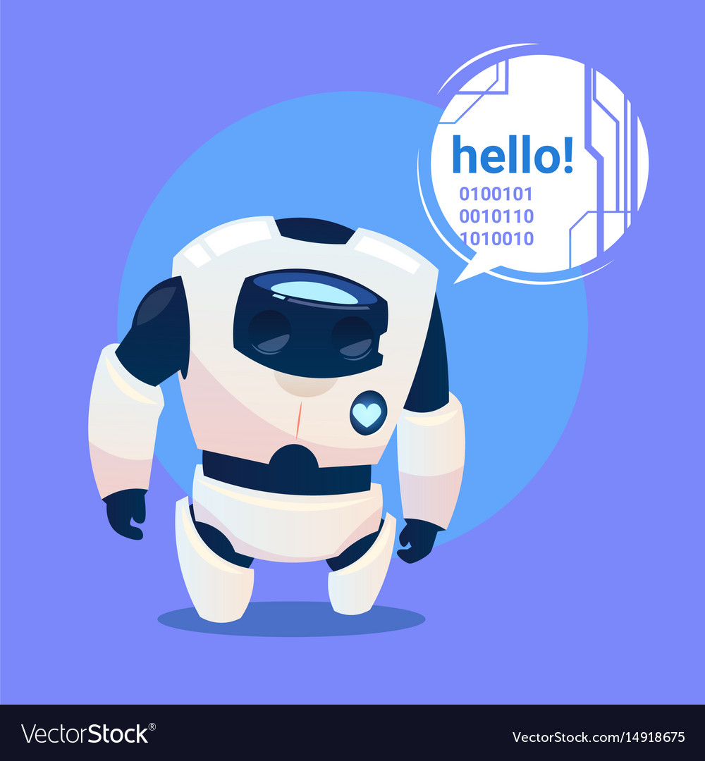 Modern robot says hello futuristic artificial