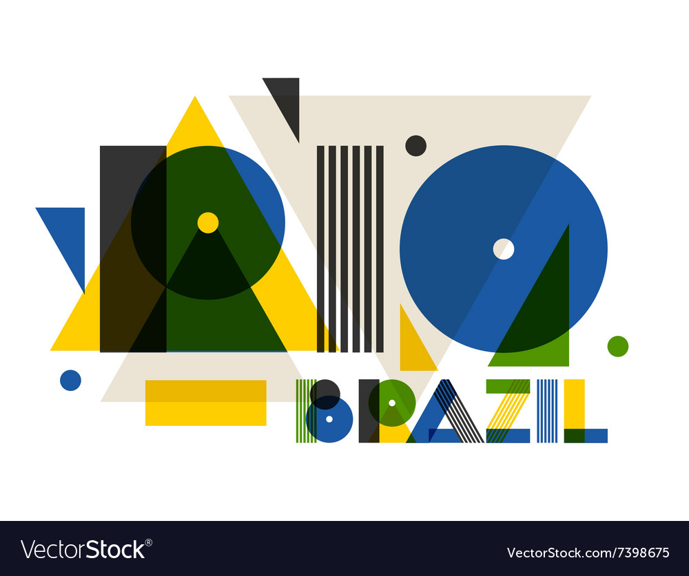 Rio in abstract geometric style design for print