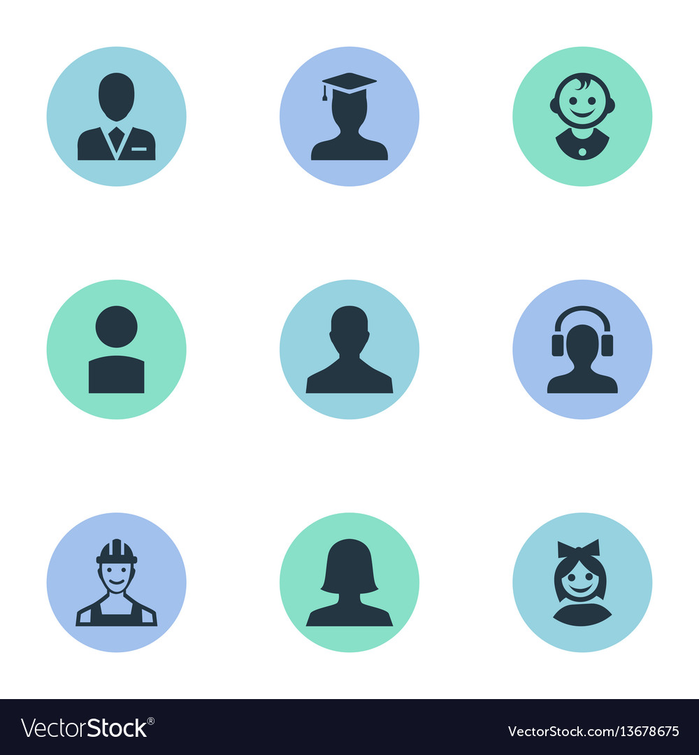 Set of simple member icons