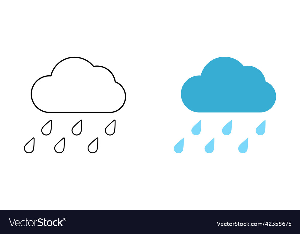 Set with different weather icons of cloud