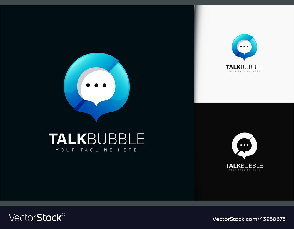 Talk bubble logo design with gradient