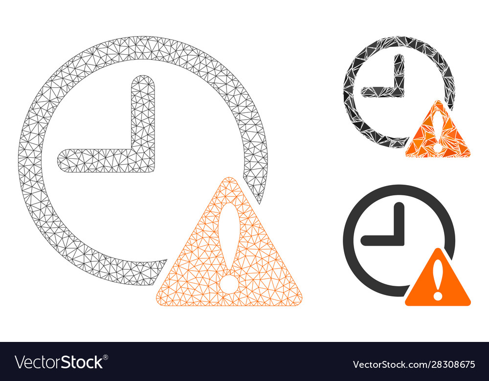 Time warning mesh 2d model and triangle vector image Time warning mesh 2d model and triangle