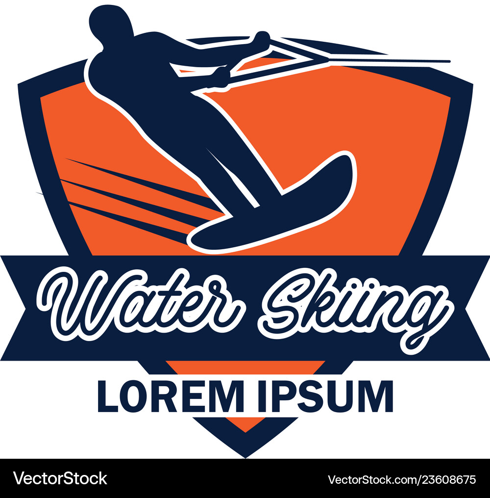 Water skiing logo with text space for your slogan Vector Image