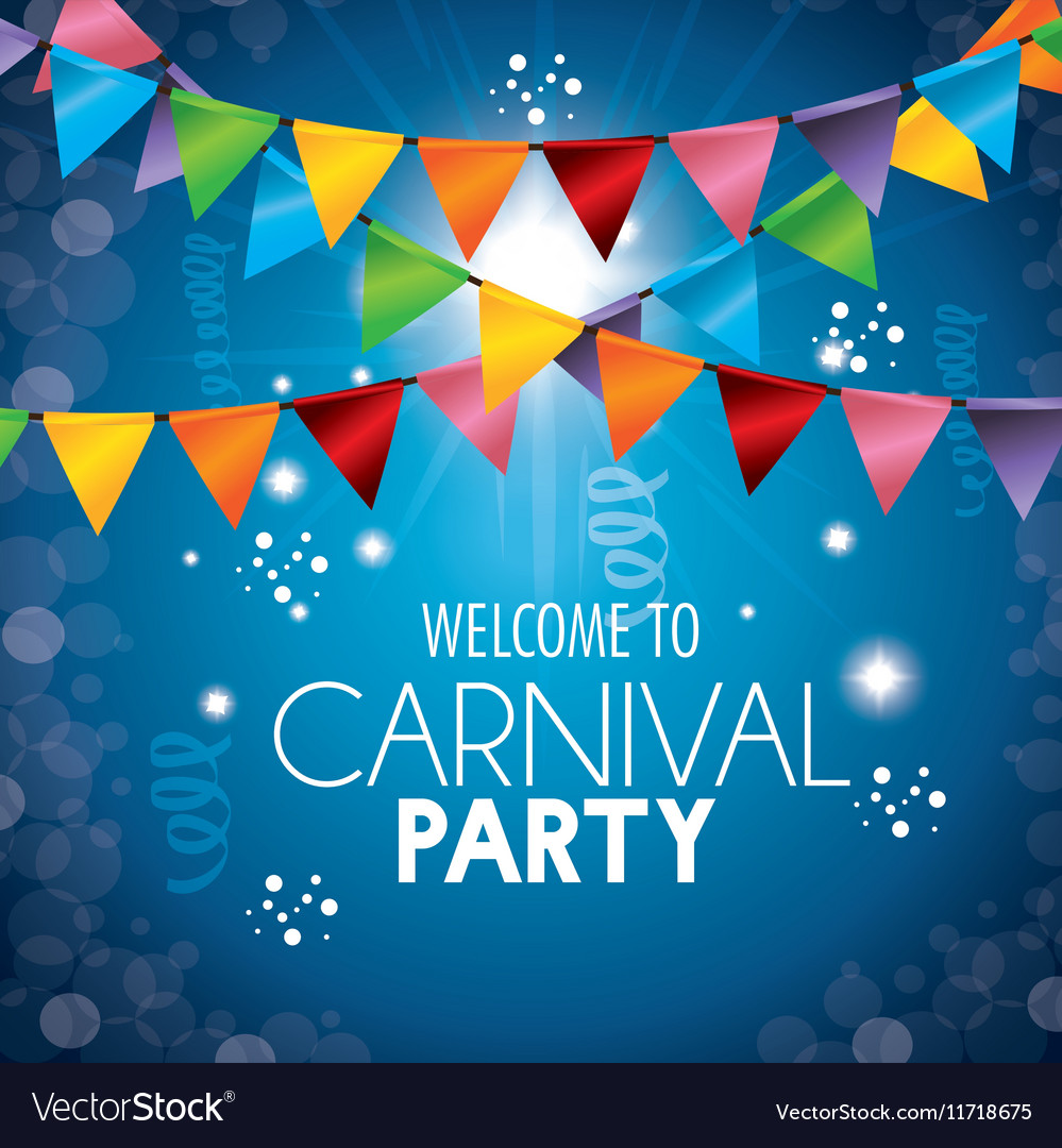 Welcome carnival party colored garlands light