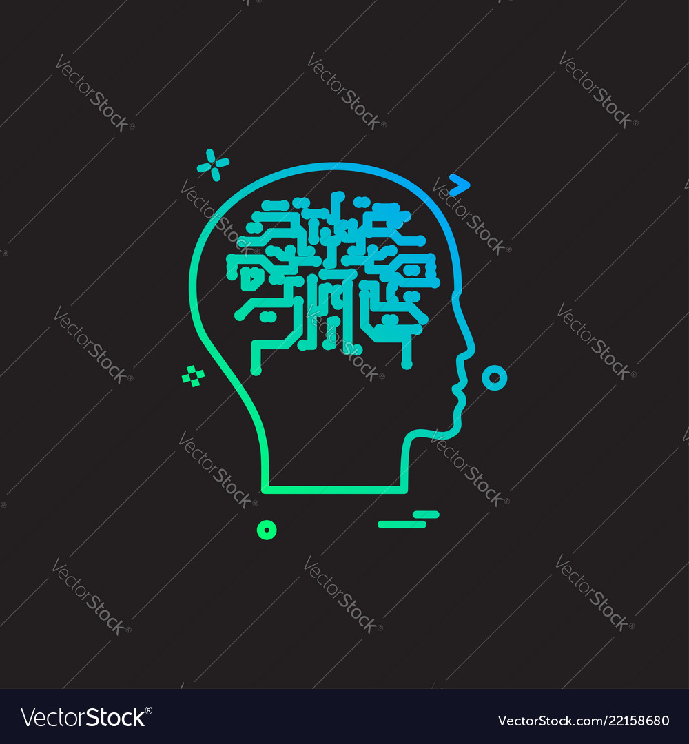 Artificial brain intelligence robot icon design Vector Image Artificial brain intelligence robot icon design