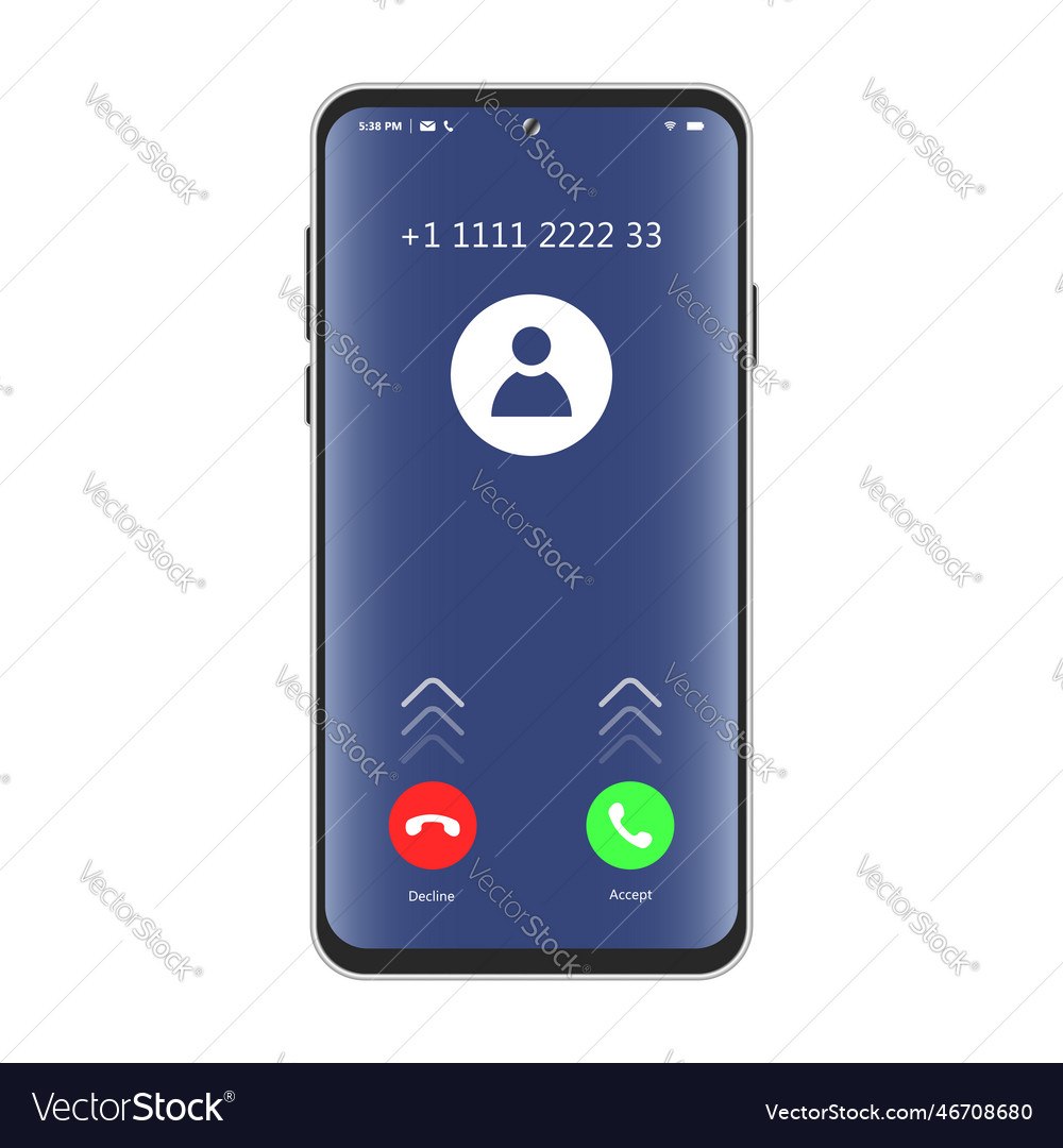 Calling screen smartphone user interface isolated vector image Calling screen smartphone user interface isolated